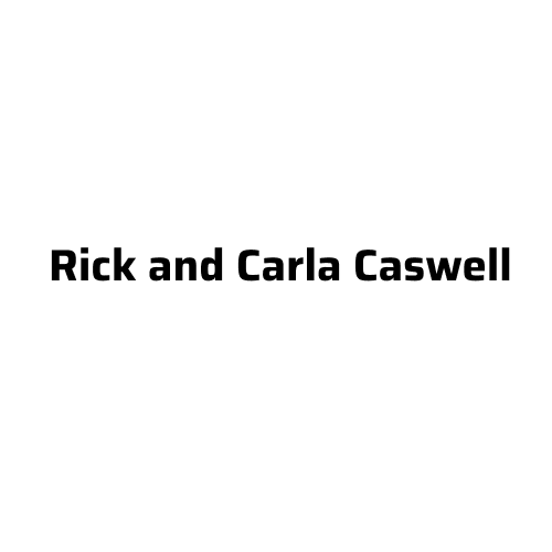 Black text reading 'Rick and Carla Caswell' on white background.