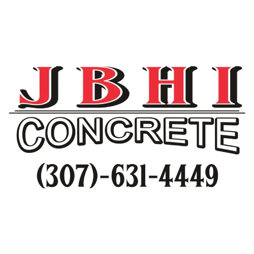 Logo for JBHI Concrete with phone number.